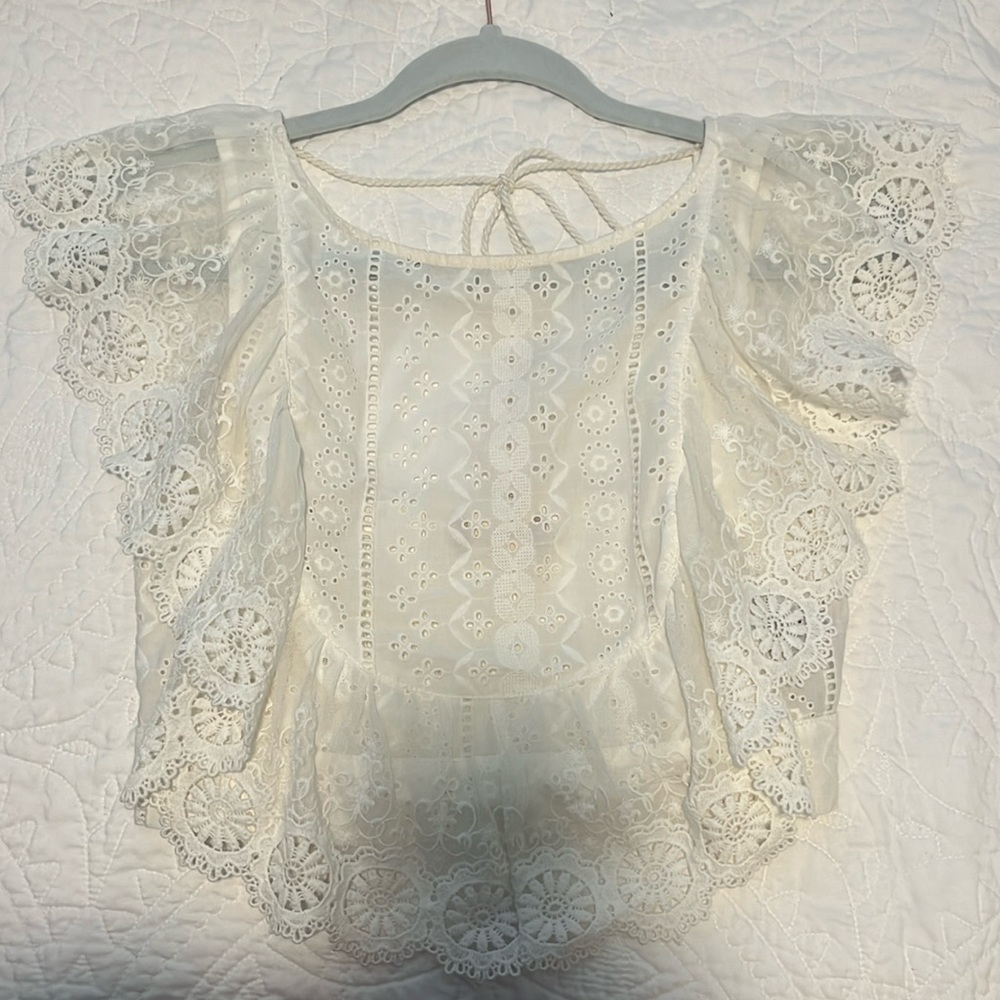 Altar’d State White Lace Crop Top / Size S